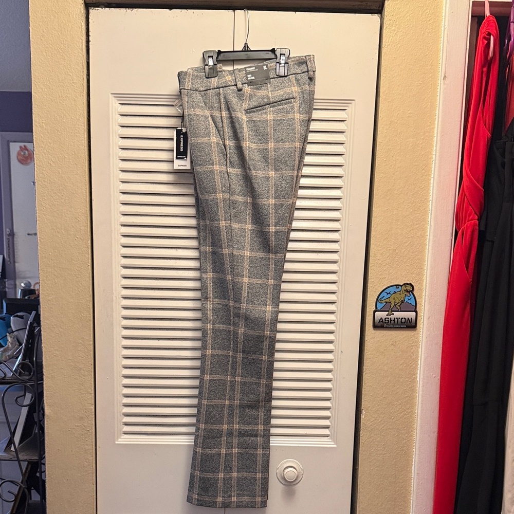 Gray Plaid Pants